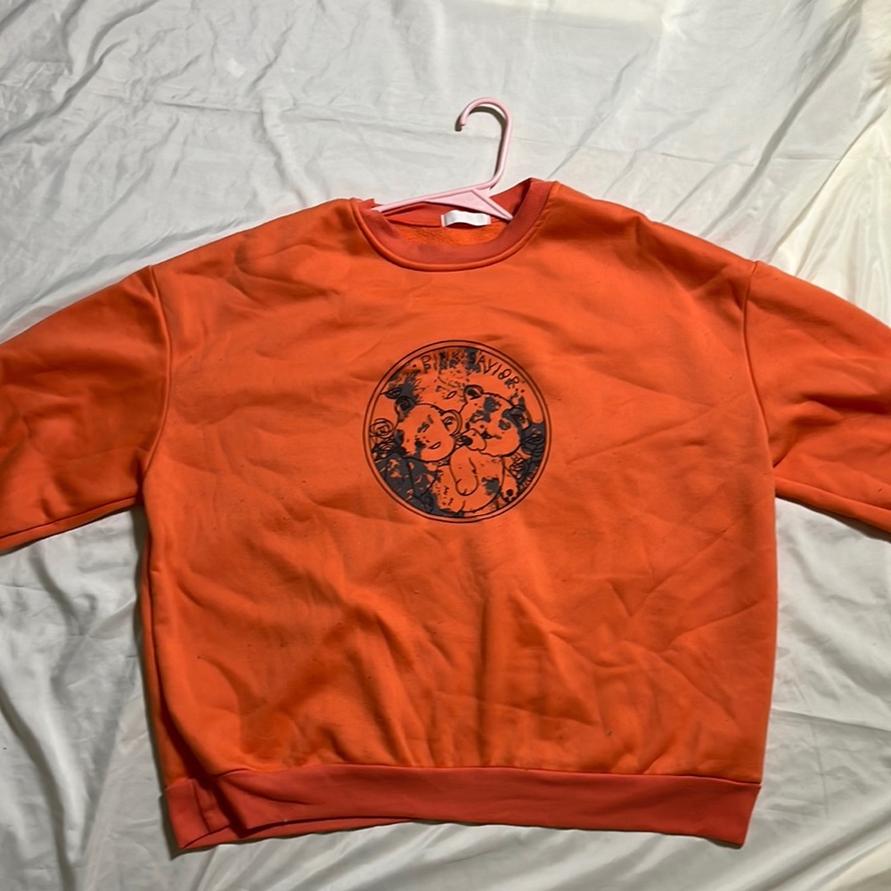 Small, orange black, sweater